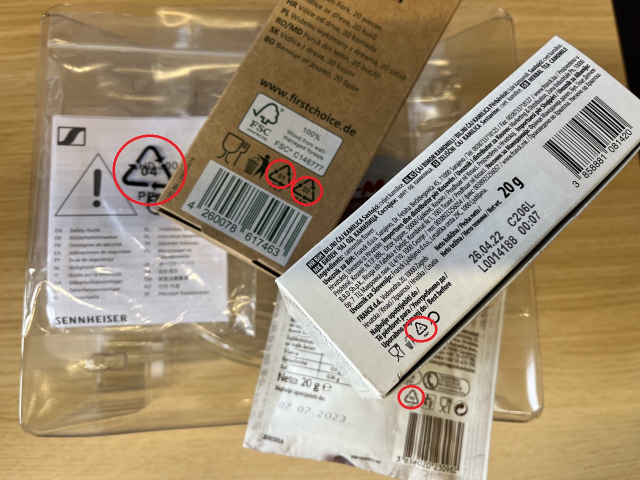 AMBALAŽA, OTPAD, SMEĆE, RAZDVAJANJE, KOD ZA RECIKLAŽU, RECIKLAŽA, RECIKLIRANJE