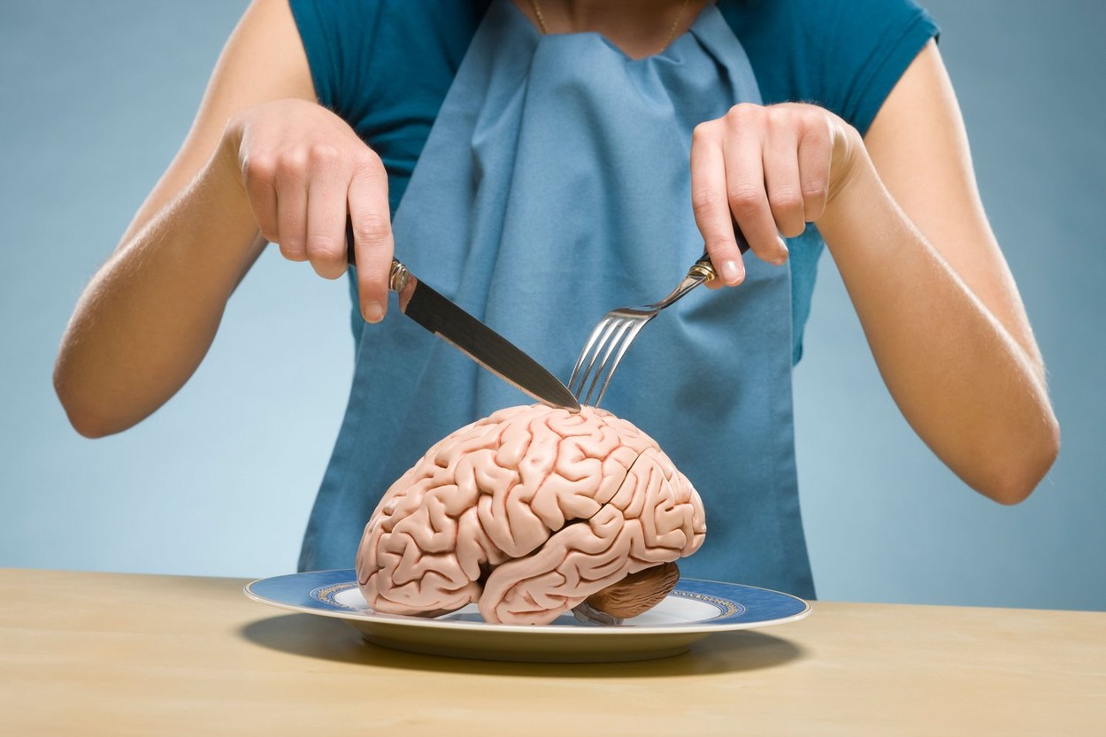 woman eating "brain food"