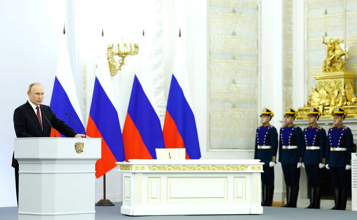 Vladimir Putin speaks at annexation ceremony, Moscow, Russia - 30 Sep 2022