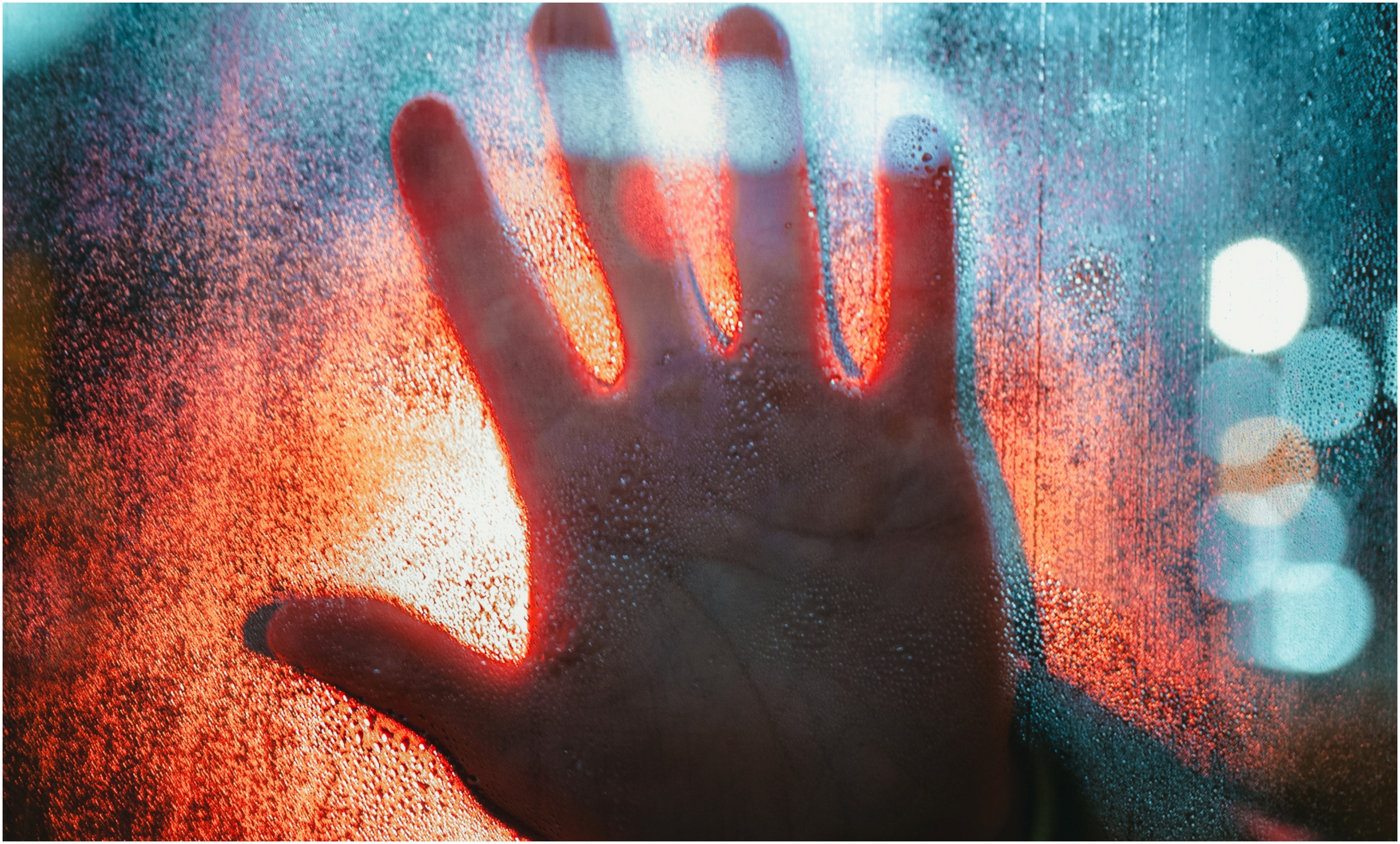 ruka, staklo, dlan, prsti