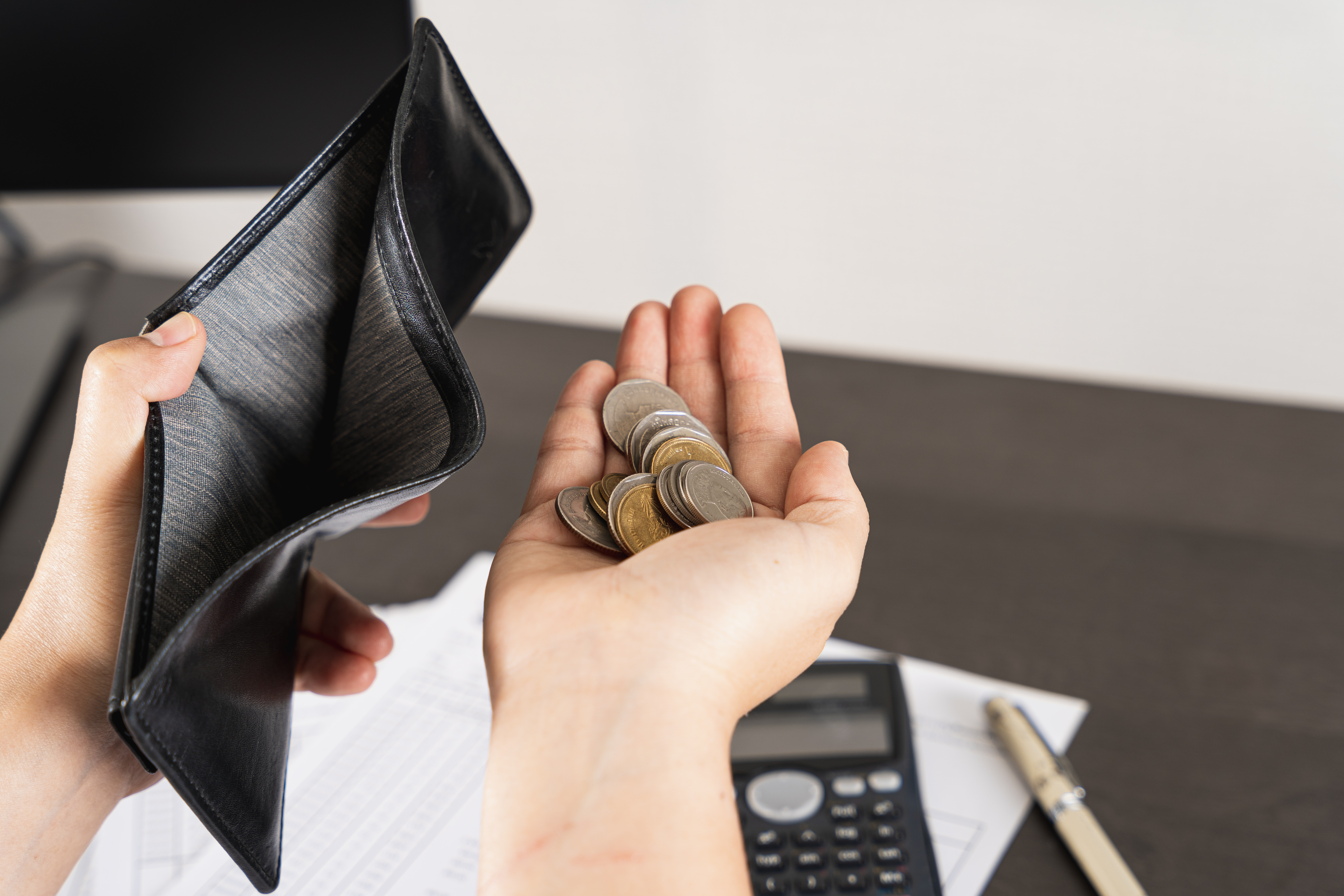 siromaštvo, nestašica, bankrot, prazan novčanik, novac