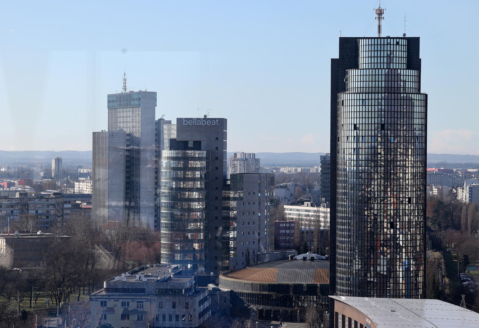 Pogled na grad Zagreb s hotela Westin