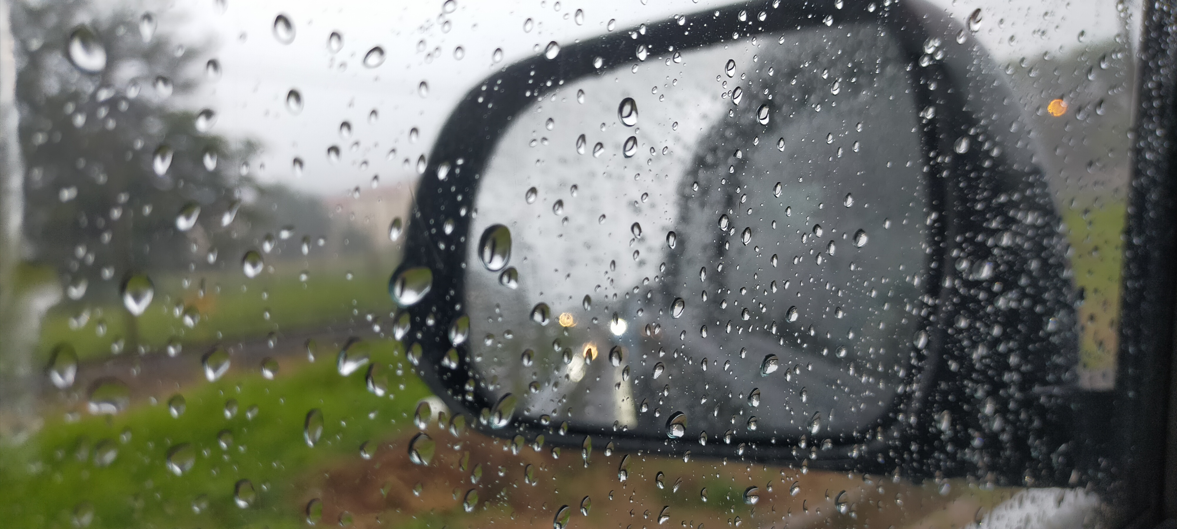 kiša, jesen, zima, auto, retrovizor, pljusak, nevrijeme