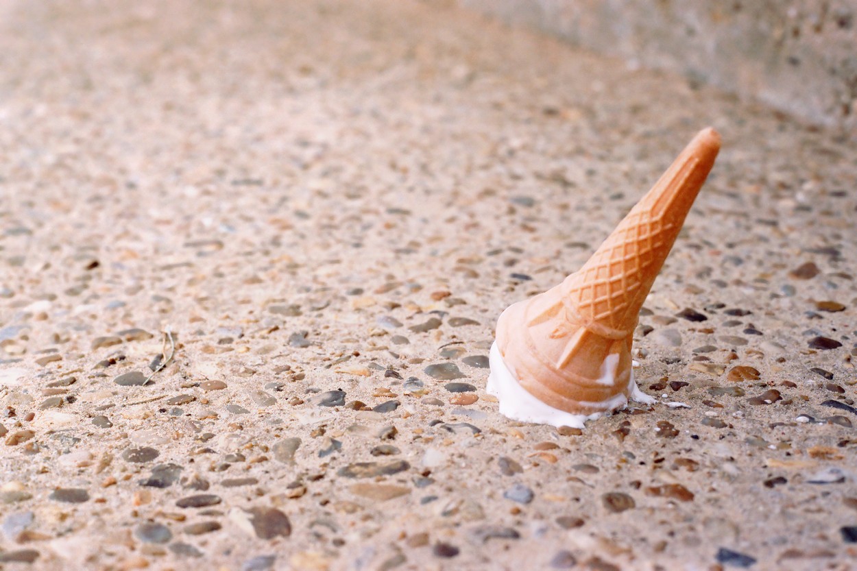 Ice cream on the floor