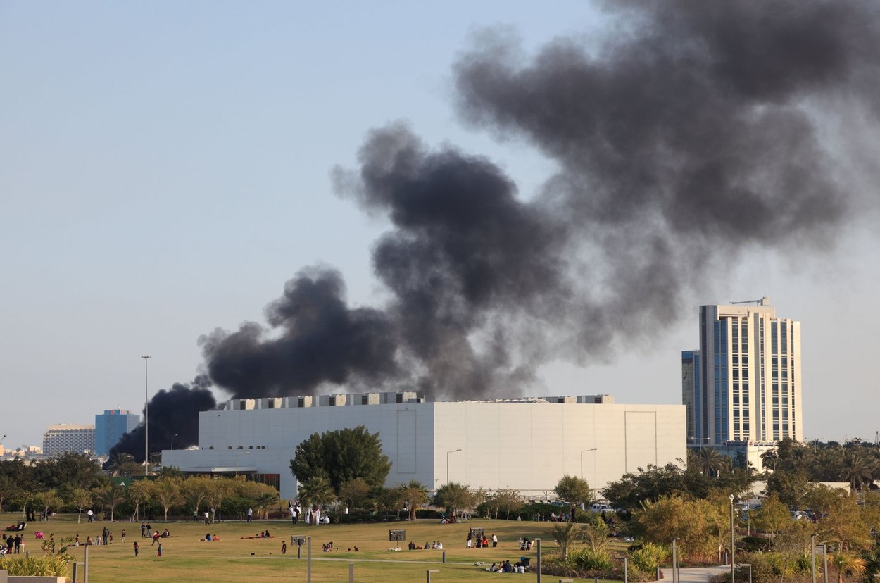 Smoke over Doha, Qatar