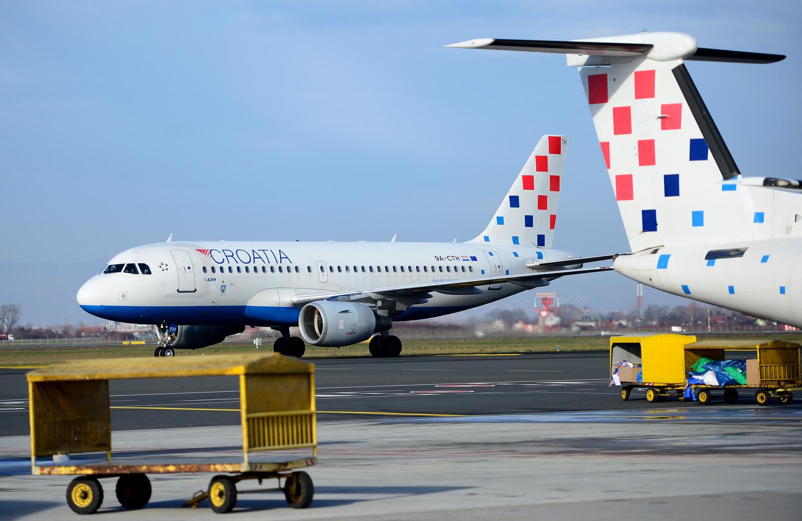 Croatia airlines, avion, zrakoplov, zračna luka