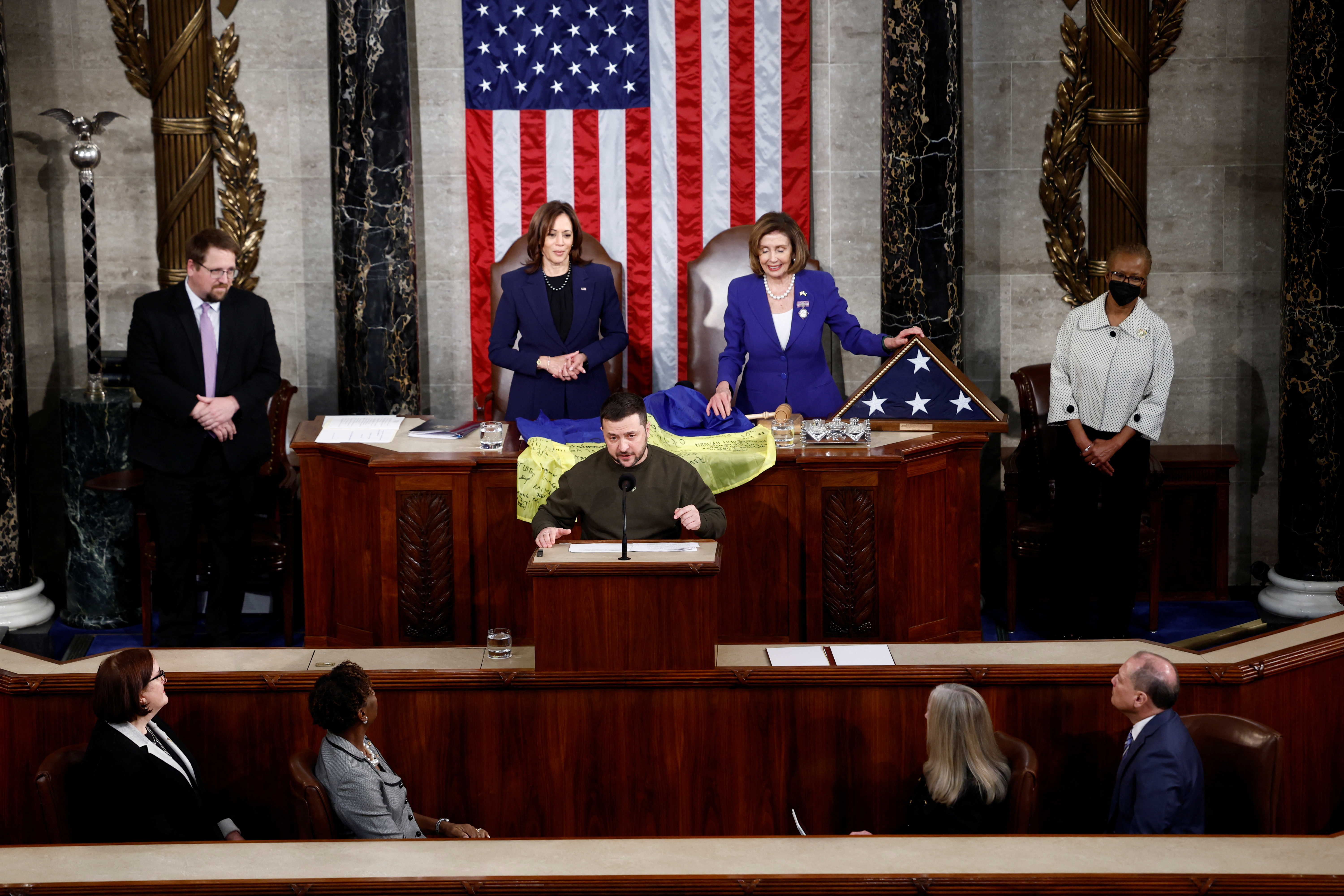 Ukraine's President Volodymyr Zelenskiy addresses a joint meeting of U.S. Congress at the U.S. Capitol in Washington
