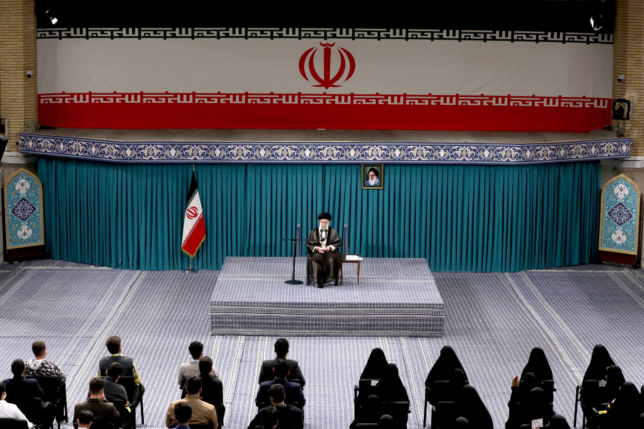 FILE PHOTO: Iran's Supreme Leader Ayatollah Ali Khamenei speaks during a meeting with a group of students in Tehran