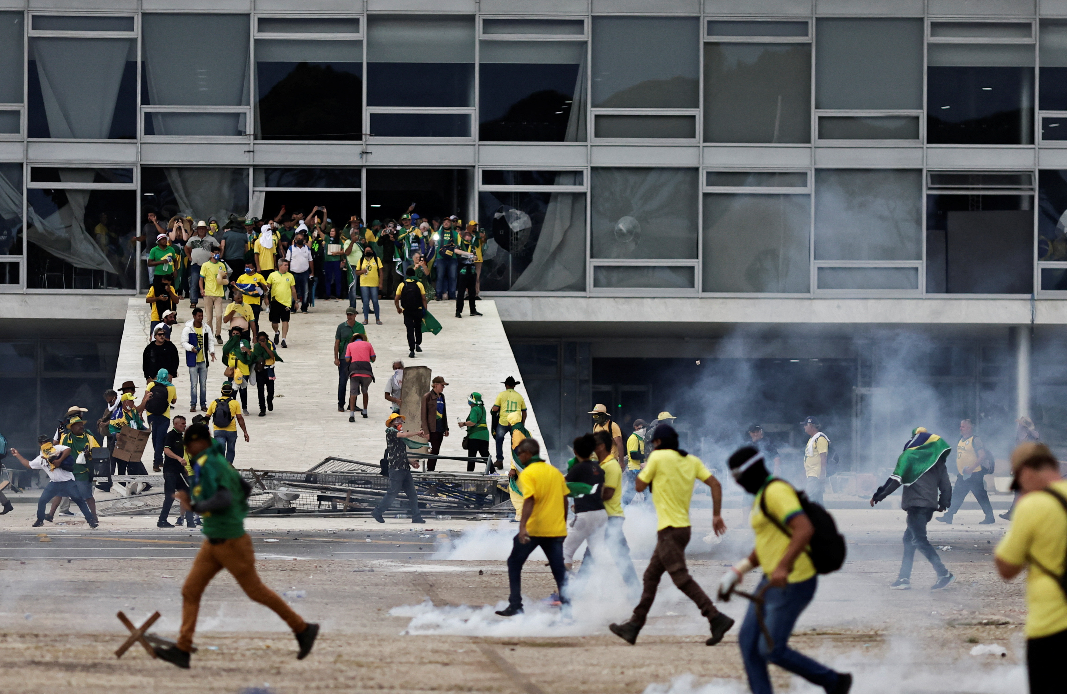 Supporters of Brazil's former President Jair Bolsonaro demonstrate against President Luiz Inacio Lula da Silva, in Brasilia