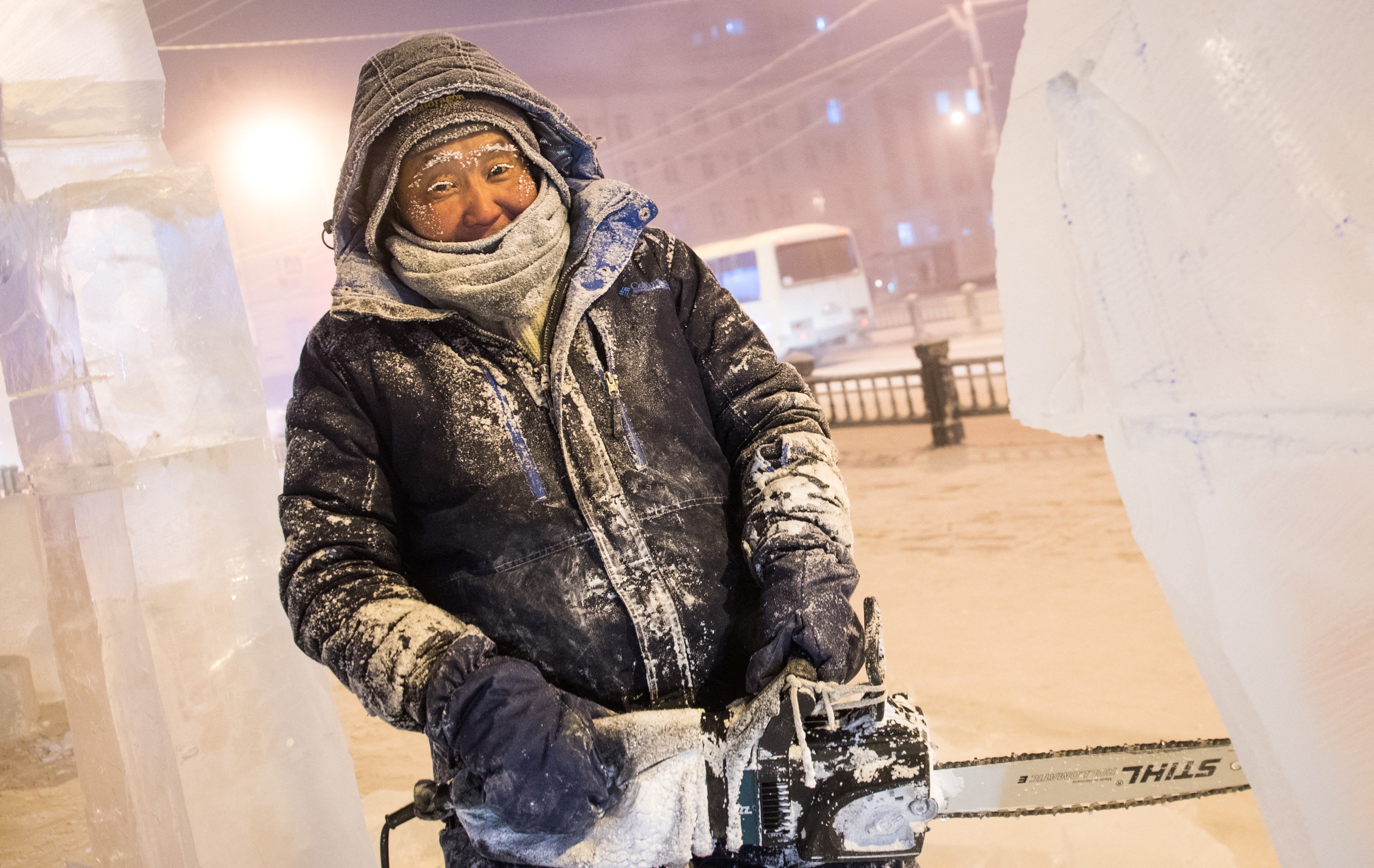 RUSSIA-ARTS-ICE-SCULPTURE
