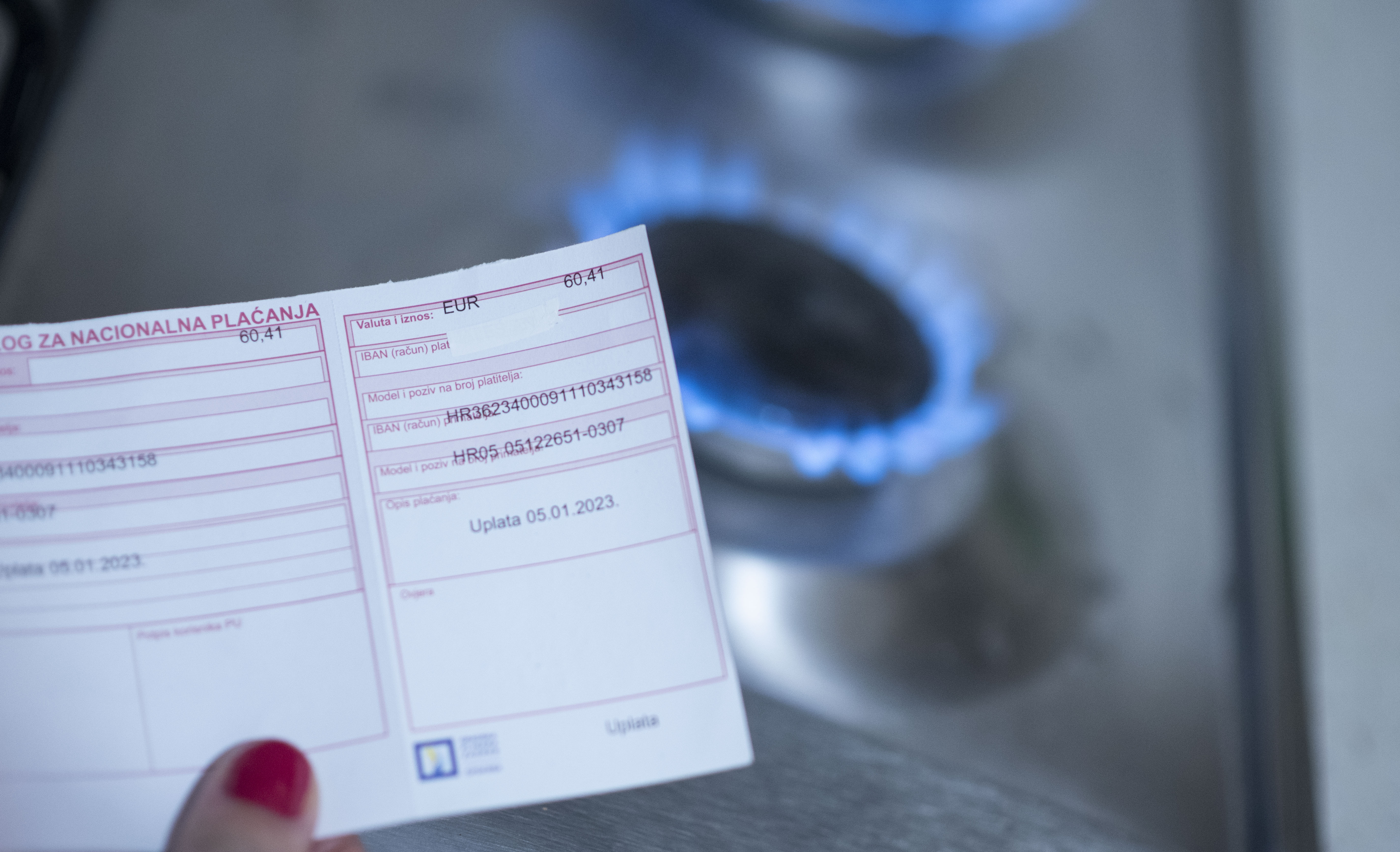 Cijena računa za plin iskazana u eurima