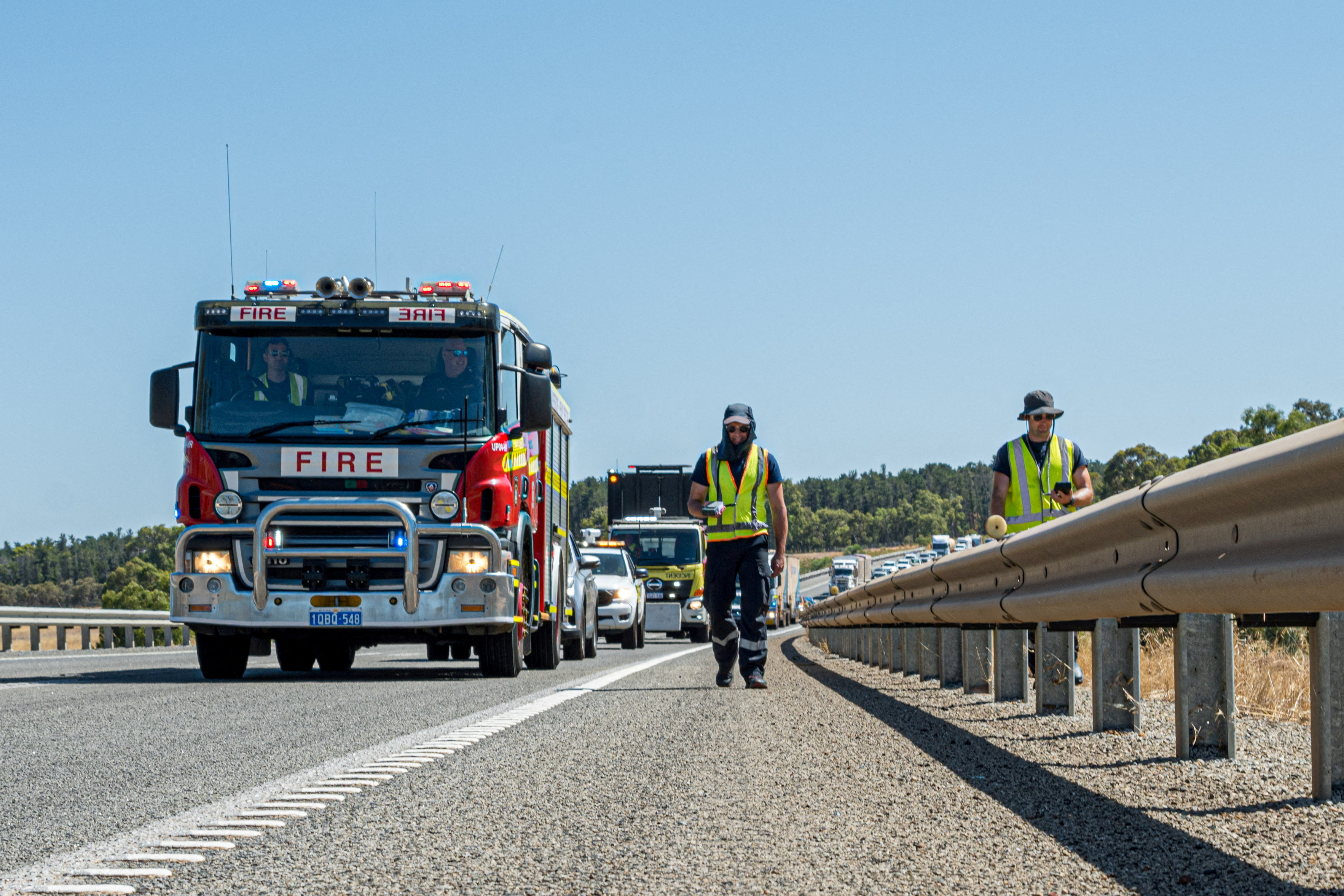 FILE PHOTO: A handout image of Fire and Emergency Services crew searching for radioactive capsule from Rio Tinto mine