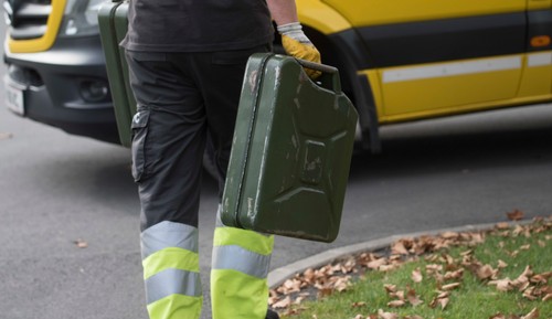 a jerry can for transporting fuel