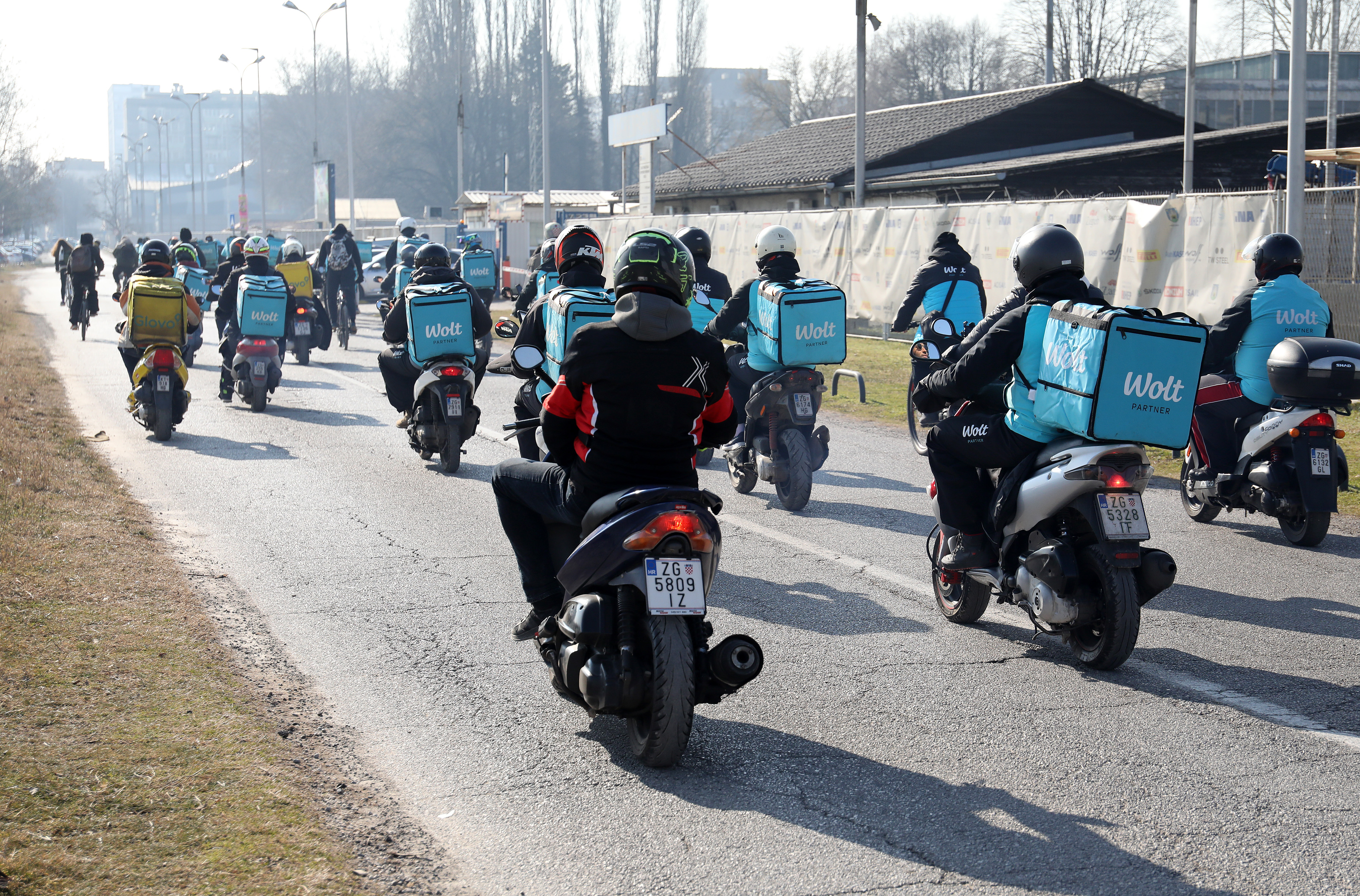 Zagreb: Prosvjed dostavljača Wolta