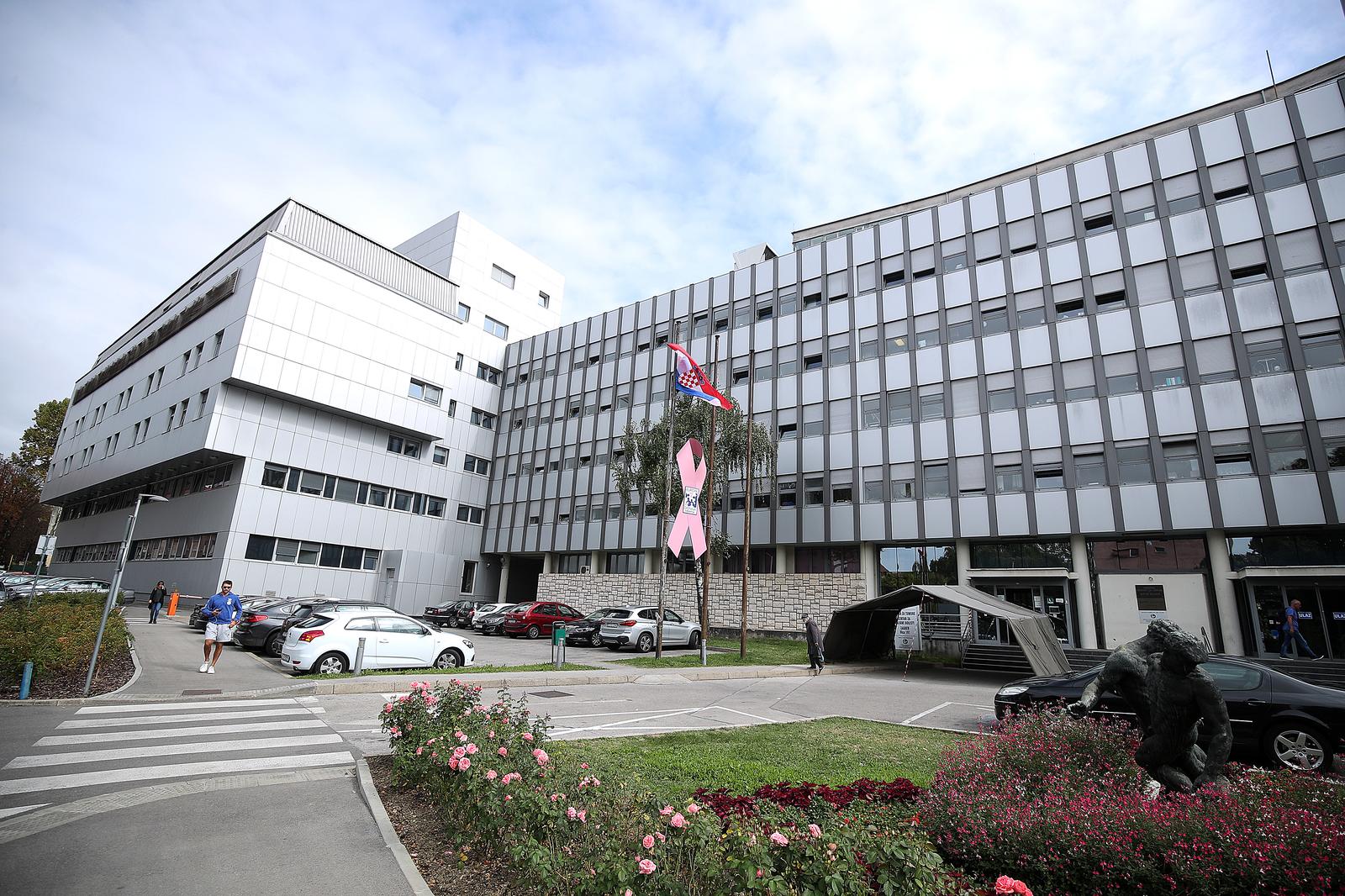 Zagreb: Ispred Klinike za tumore postavljena je instalacija u obliku ružičaste vrpce