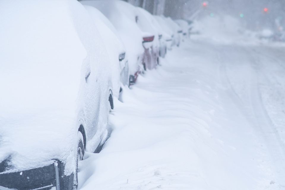 automobili, snijeg, mećava