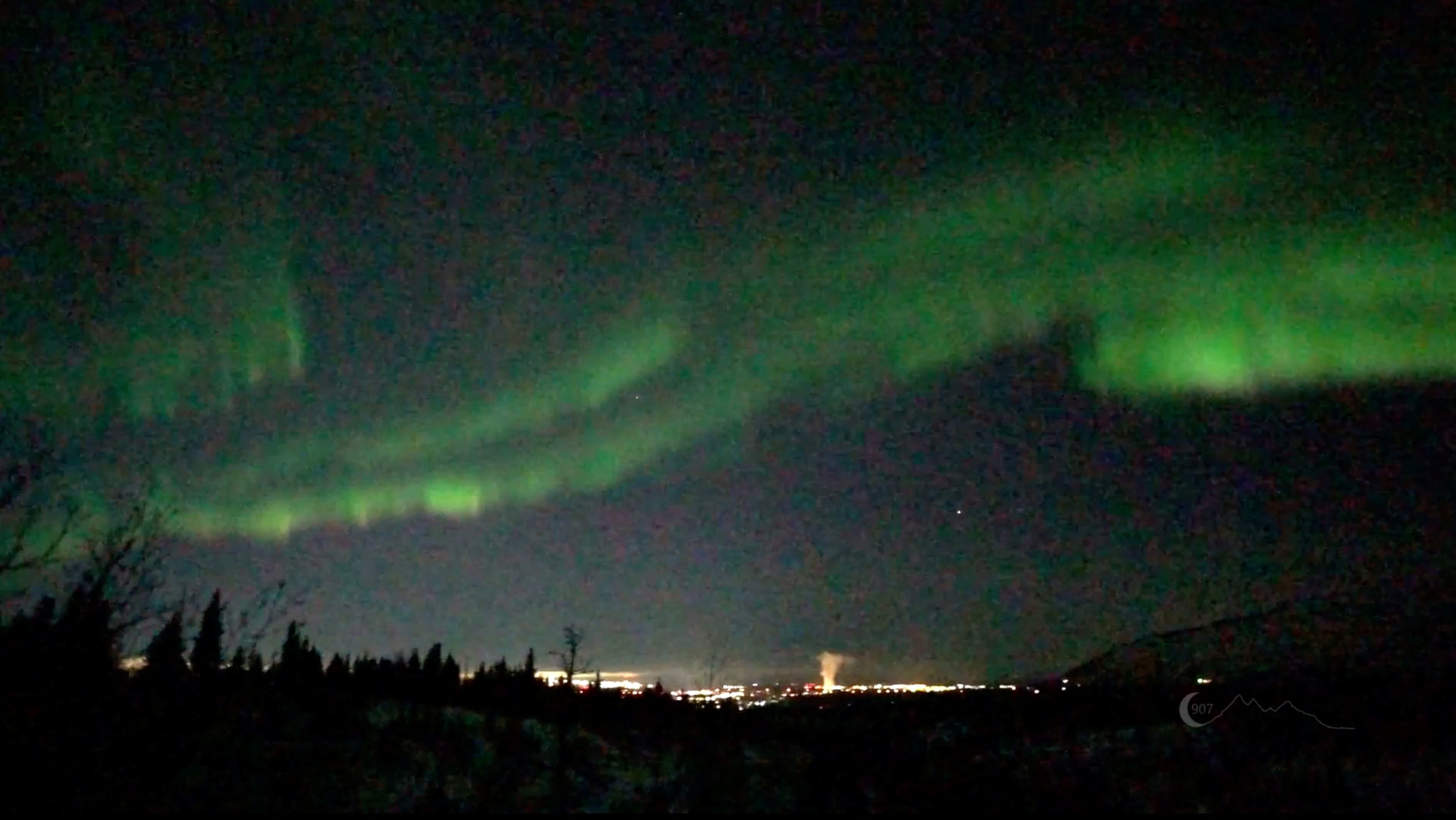 Aurora Borealis lights up the sky in Anchorage, Alaska