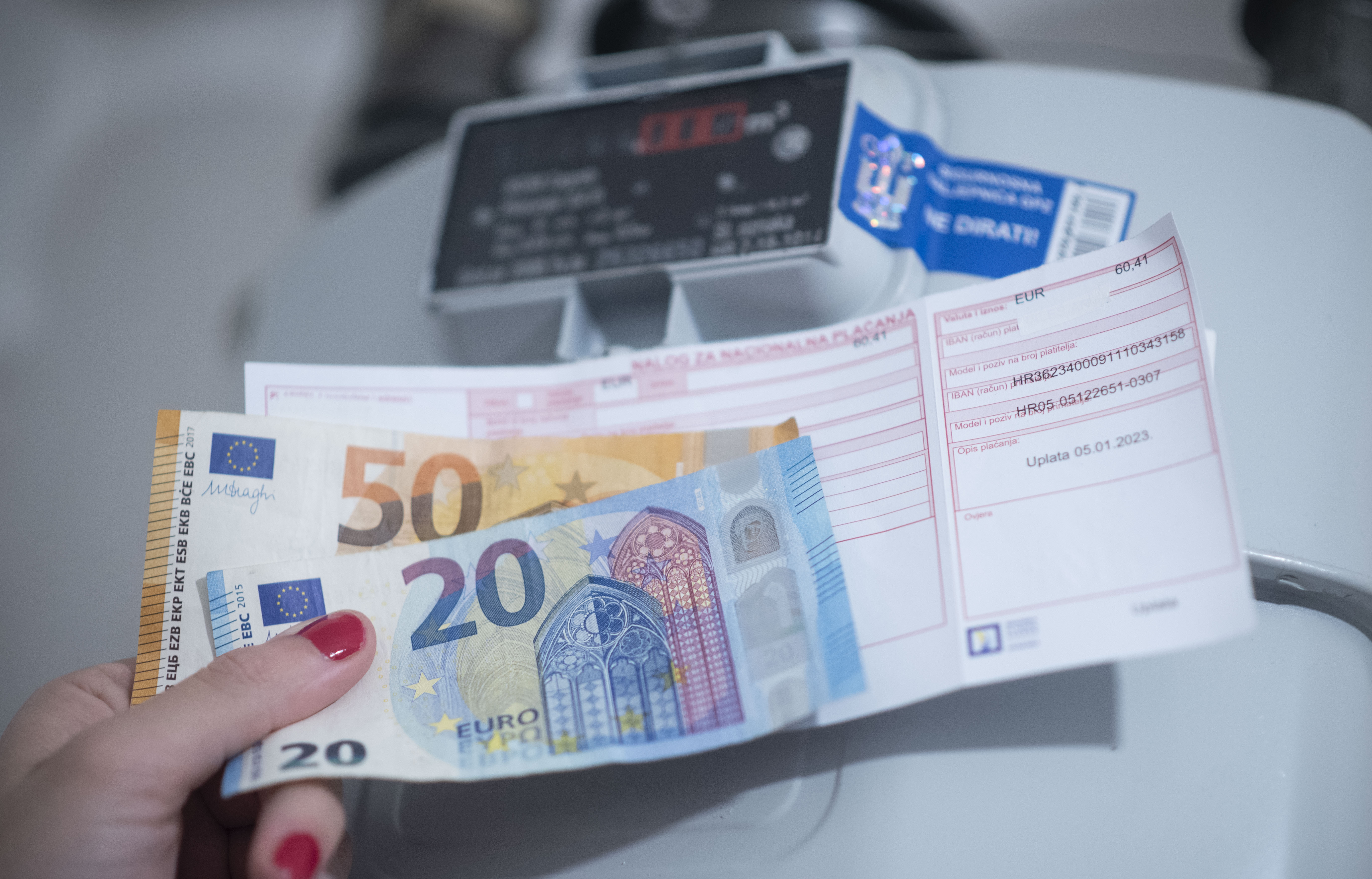 Cijena računa za plin iskazana u eurima