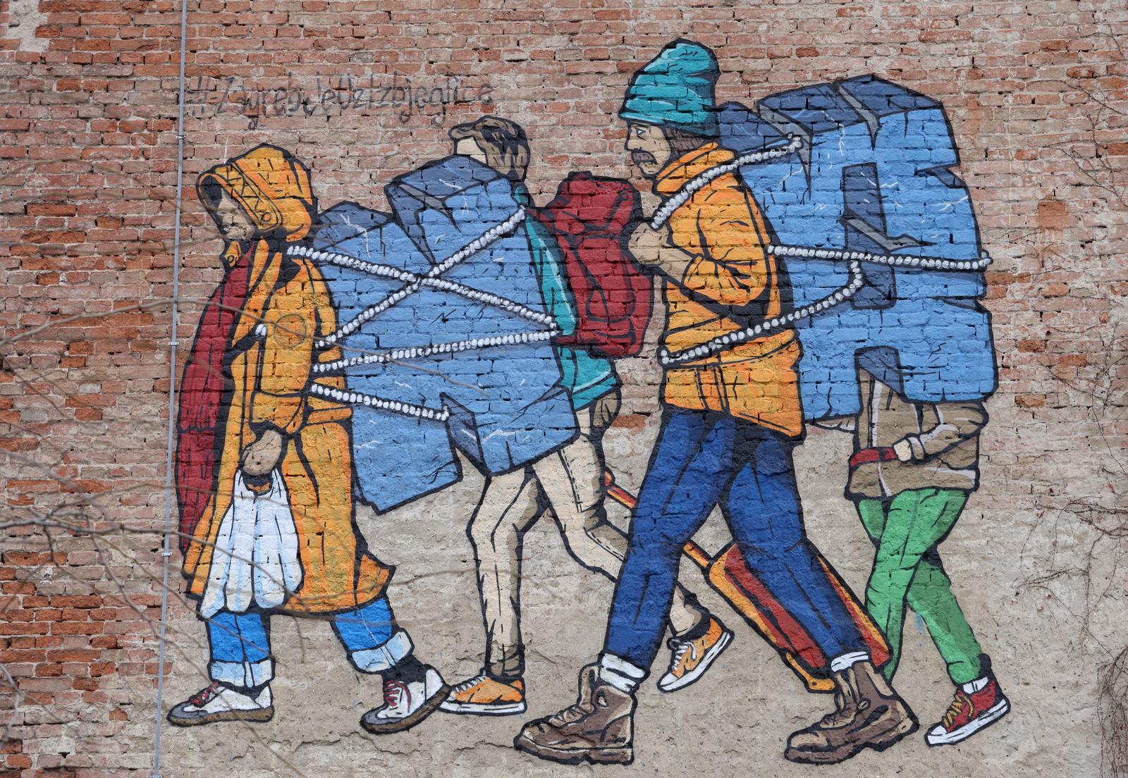 Zagreb: Predstavljen mural posvećen izbjeglicama