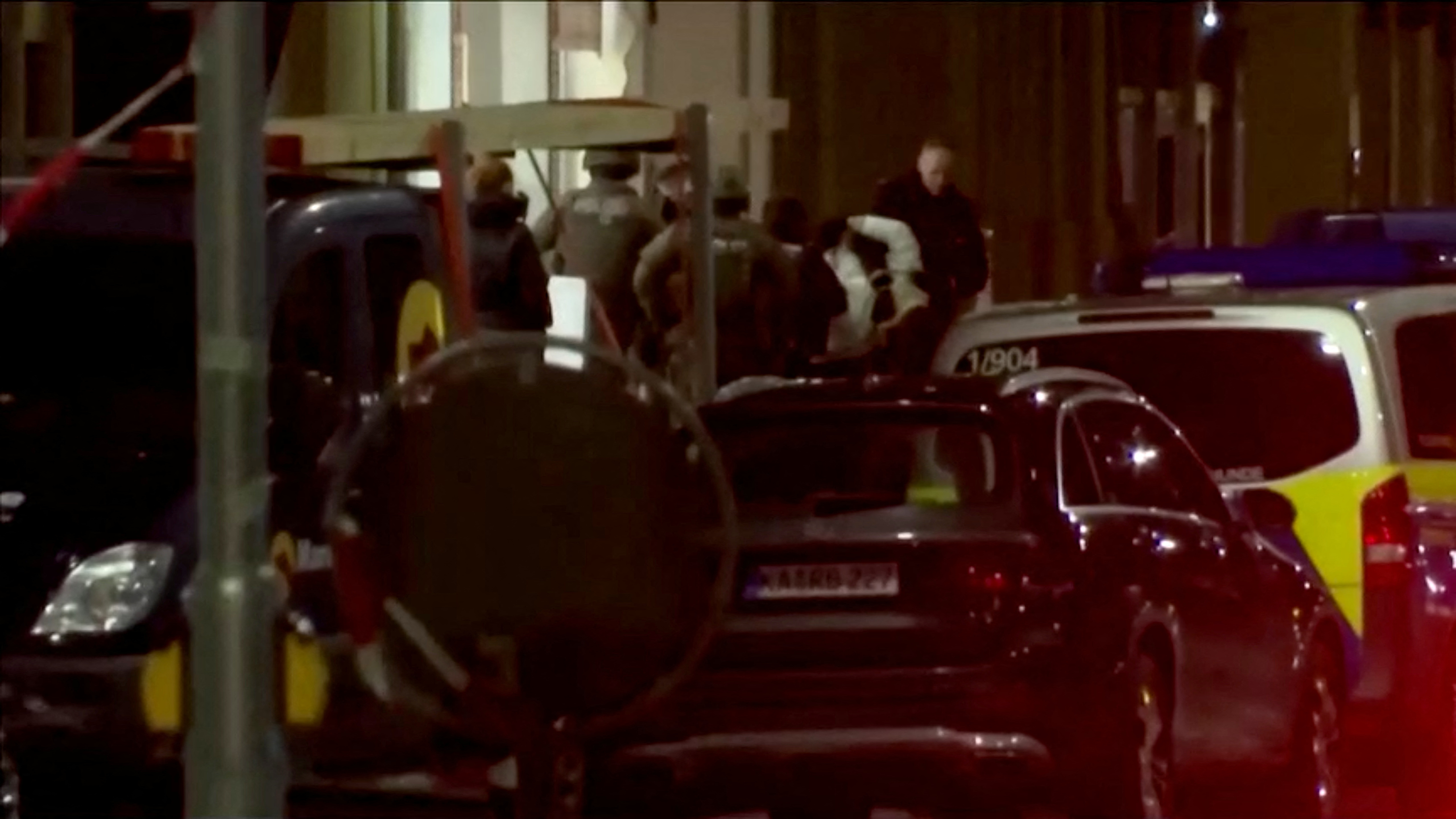German police at the scene of a hostage situation in Karlsruhe