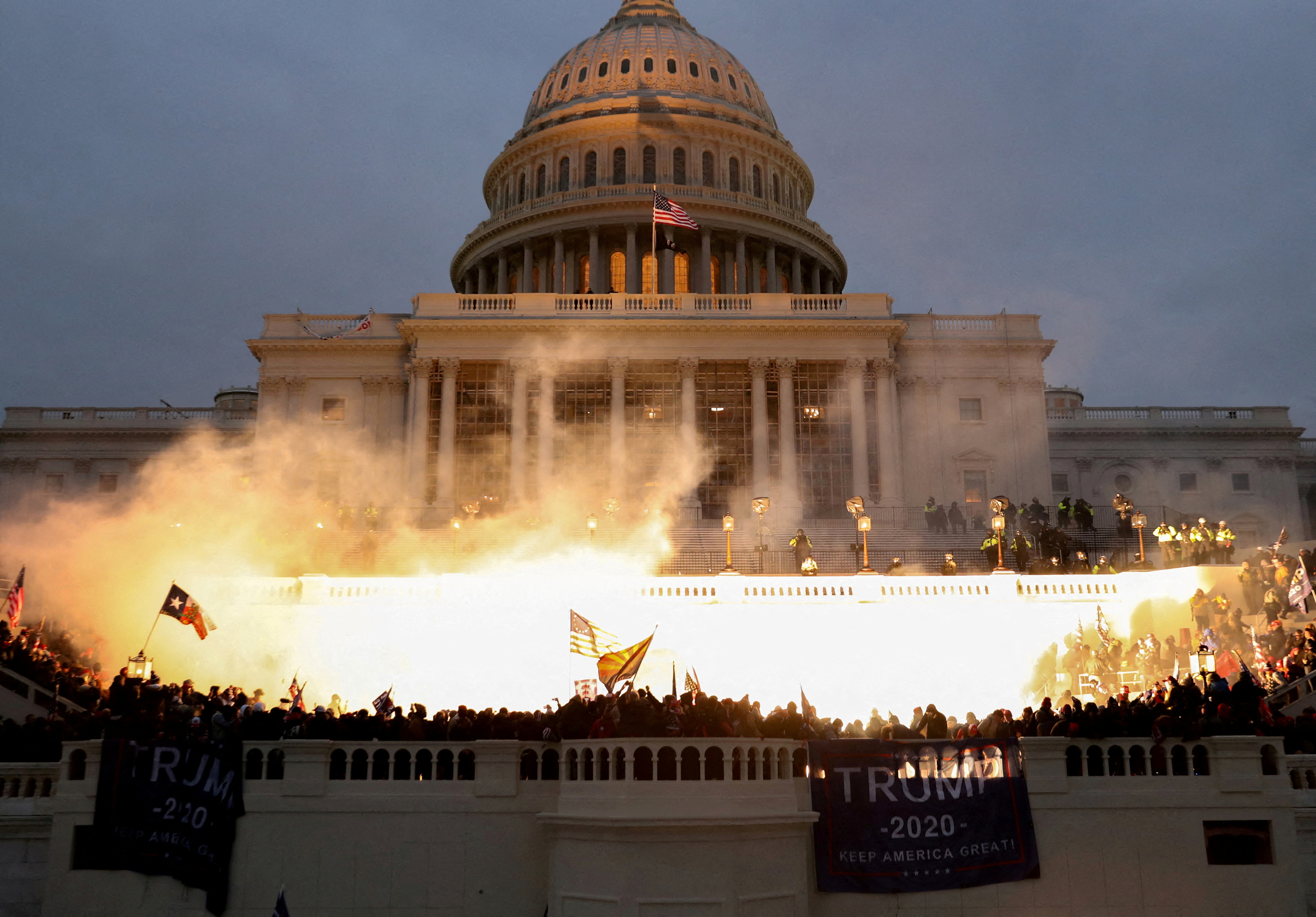FILE PHOTO: Supporters of U.S. President Donald Trump gather in Washington