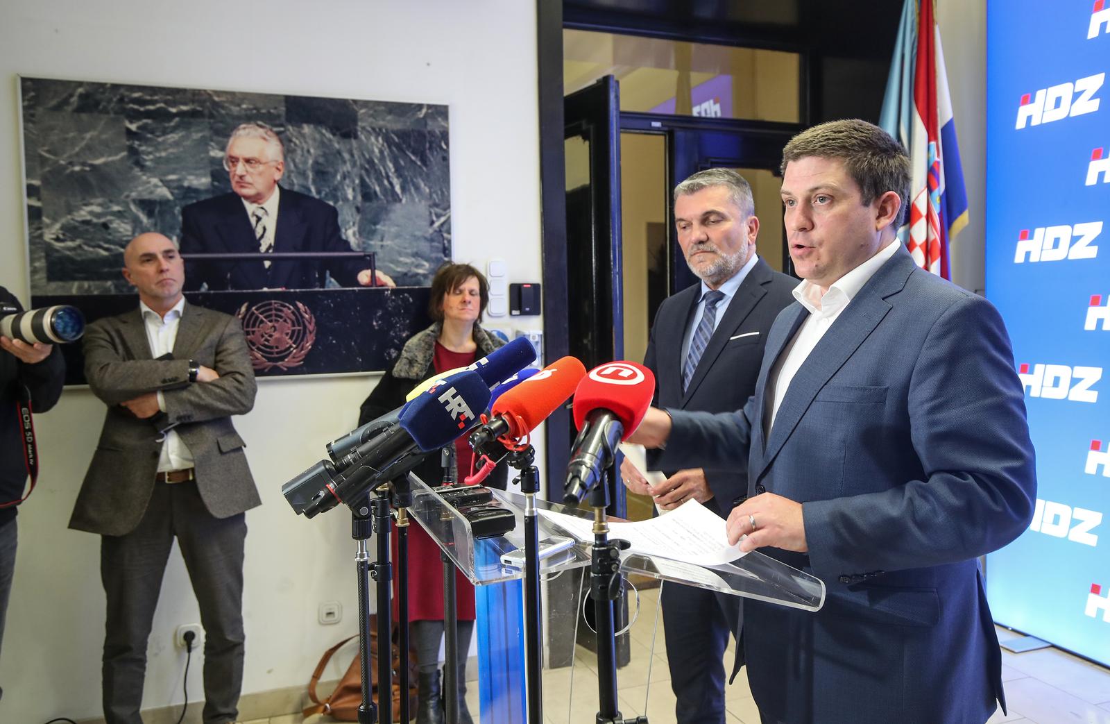 Zagreb: Izjava Olega Butkovića i Petra Šimića nakon sjednice šireg Predsjedništva HDZ-a