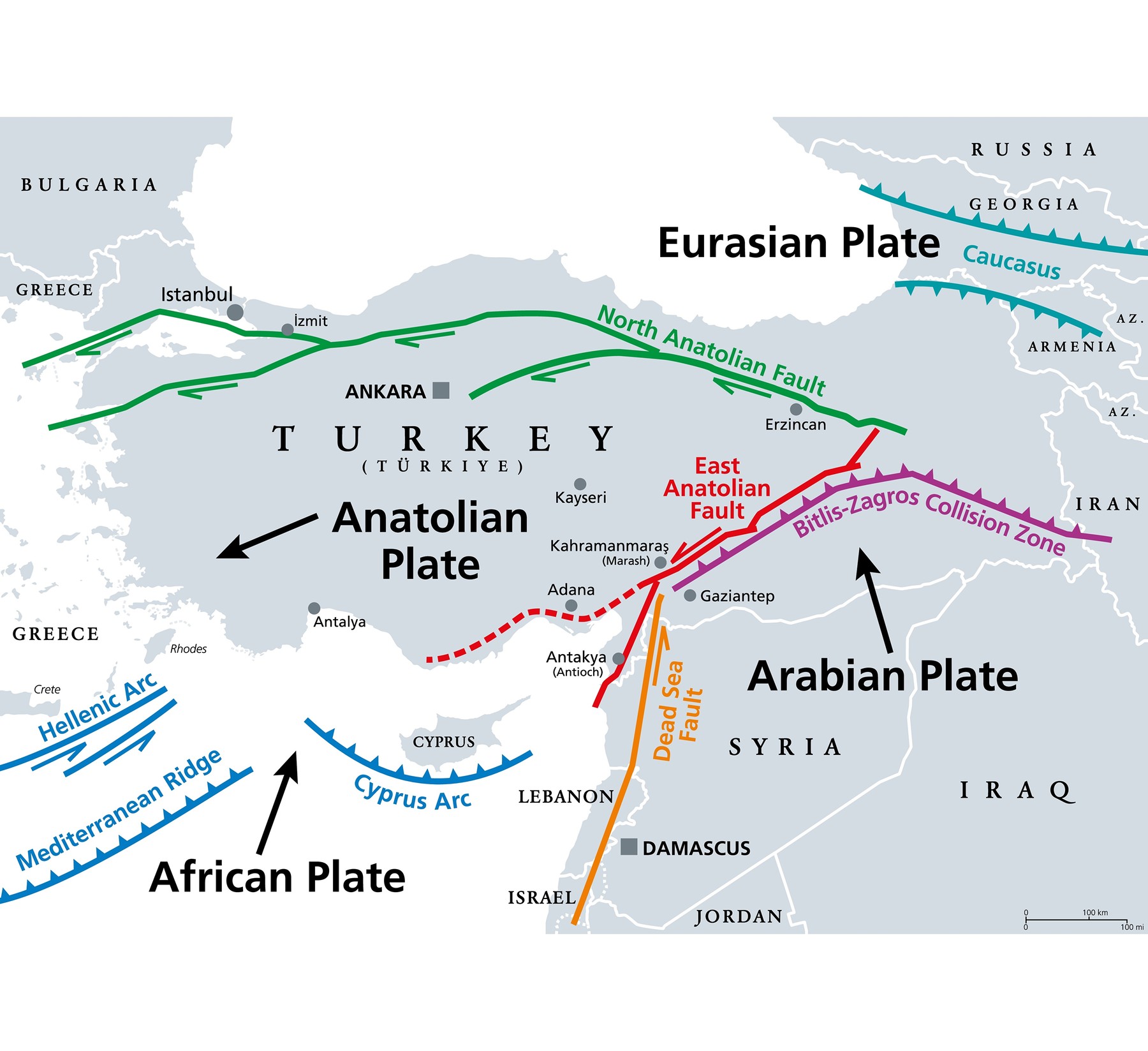 tektonske ploče, anatolijska ploča, potresi, turska