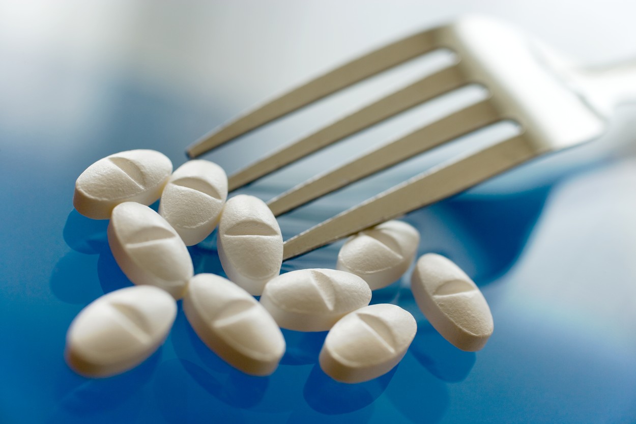 Diet pills with a fork