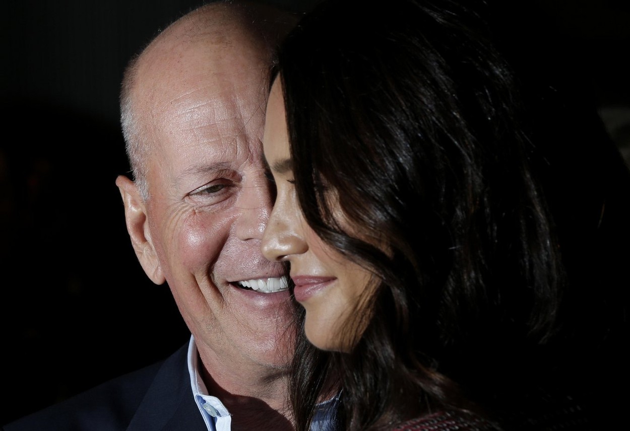 New York, United States. 11th Oct, 2019. Bruce Willis and wife Emma Heming Willis arrive on the red carpet at the "Motherless Brooklyn" premiere during the 57th New York Film Festival in New York City on Friday, October 11, 2019. Photo by John Angelillo/U