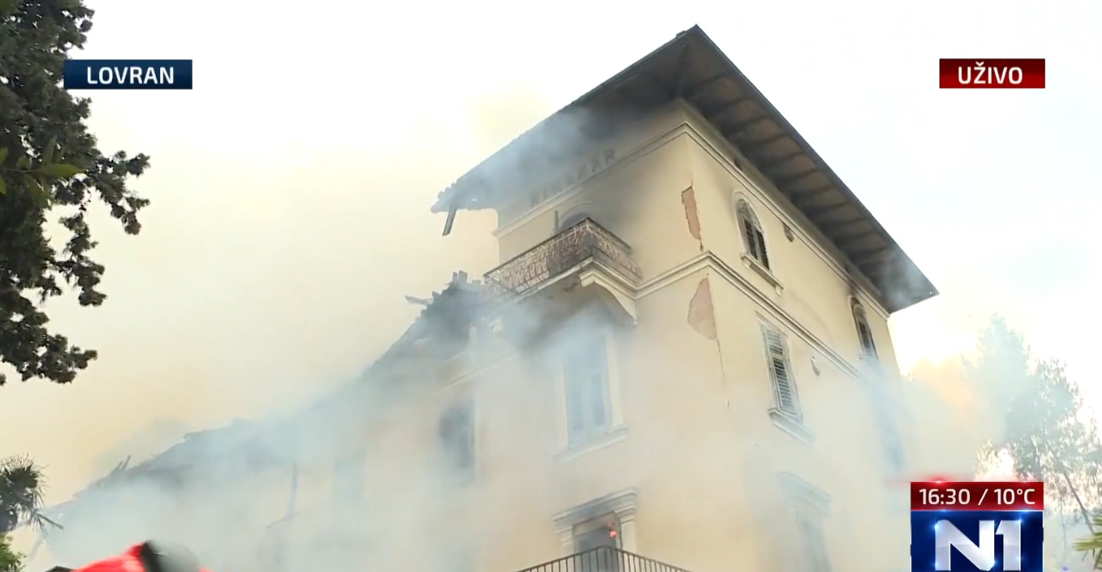 hotel miramare, požar lovran