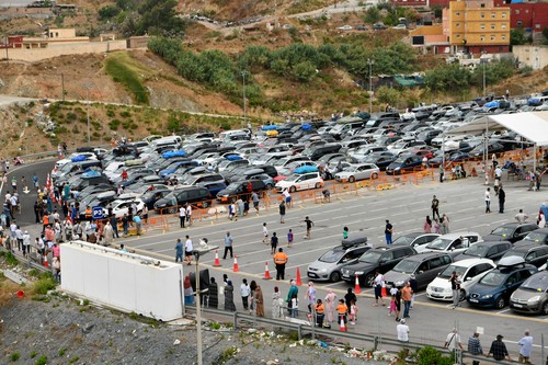 Long queues at the border of Ceuta for the Strait Crossing Operation