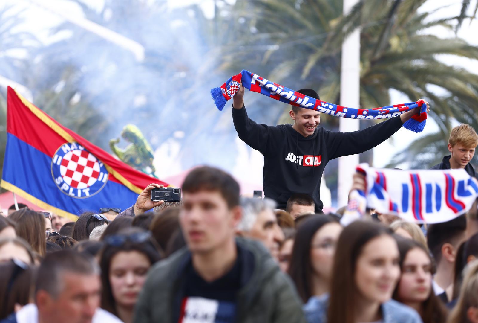 Split: Svečani doček za juniore Hajduka na Rivi