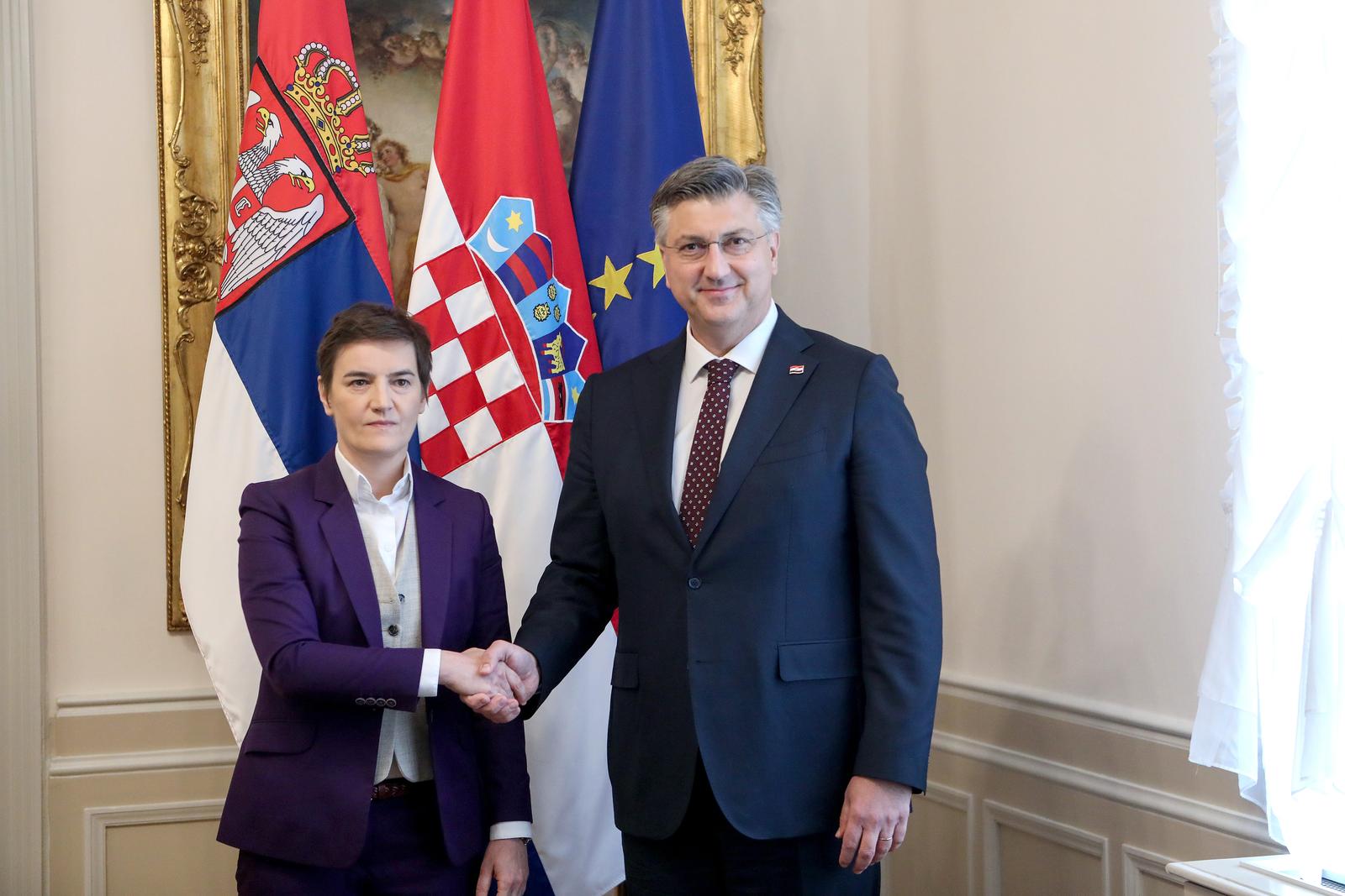 Zagreb: Premijer Plenković sastao se sa srpskom premijerkom Anom  Brnabić u Banskim dvorima