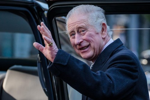 Kings Cross, London, UK. 8th December 2022.His Majesty The King all smiles as he departs TheEthiopian Christian Fellowship Church.King Charles attended an AdventService with the diverse Christian communities of Kings Cross, London at The Church this m