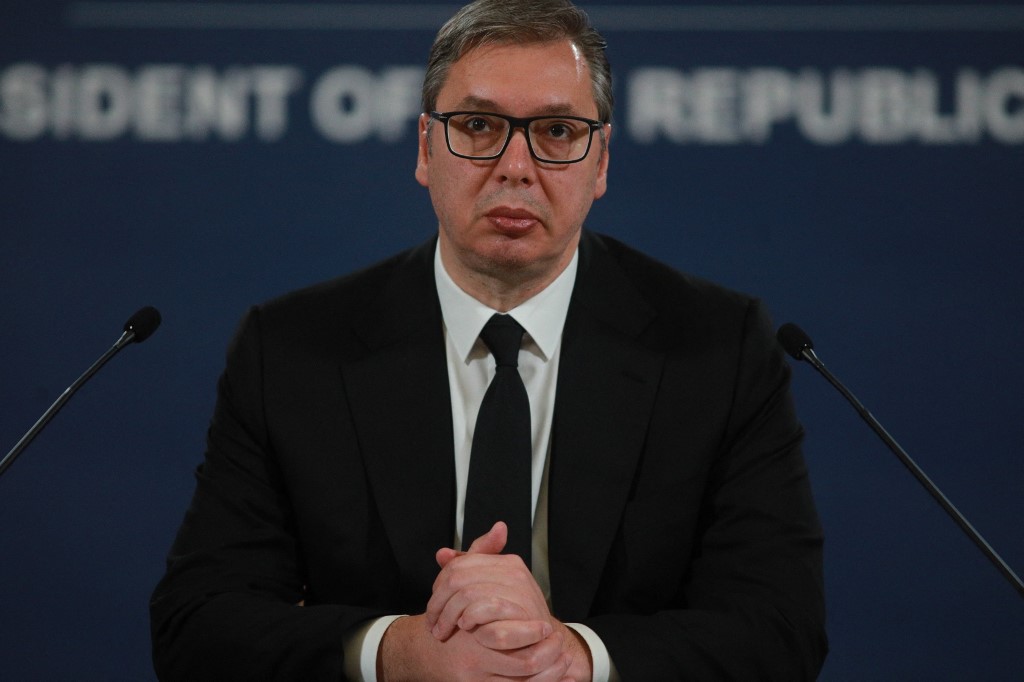 President of Serbia Aleksandar Vucic gives news conference on school shooting in country's capital