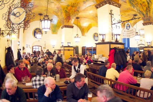 Germany, Munich. Hofbrashaus Bar.
