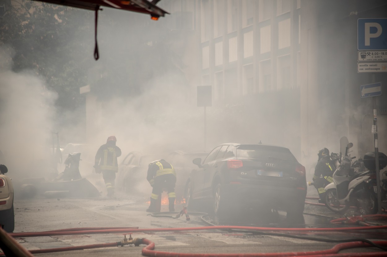 Milan, Explosion in Via Pier Lombardo at the Corner of Via Vasari, Italy - 11 May 2023