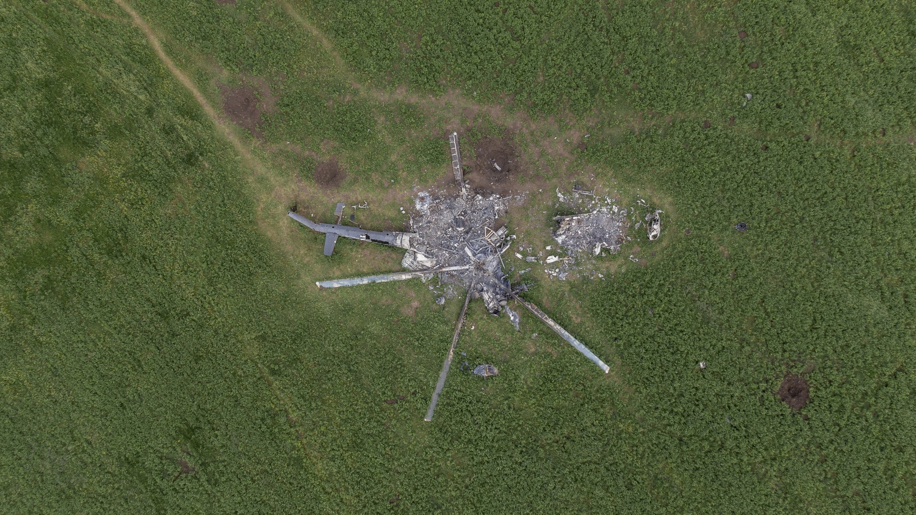 An Mi-28 Helicopter in Biskvitne, Ukraine downed in Early March