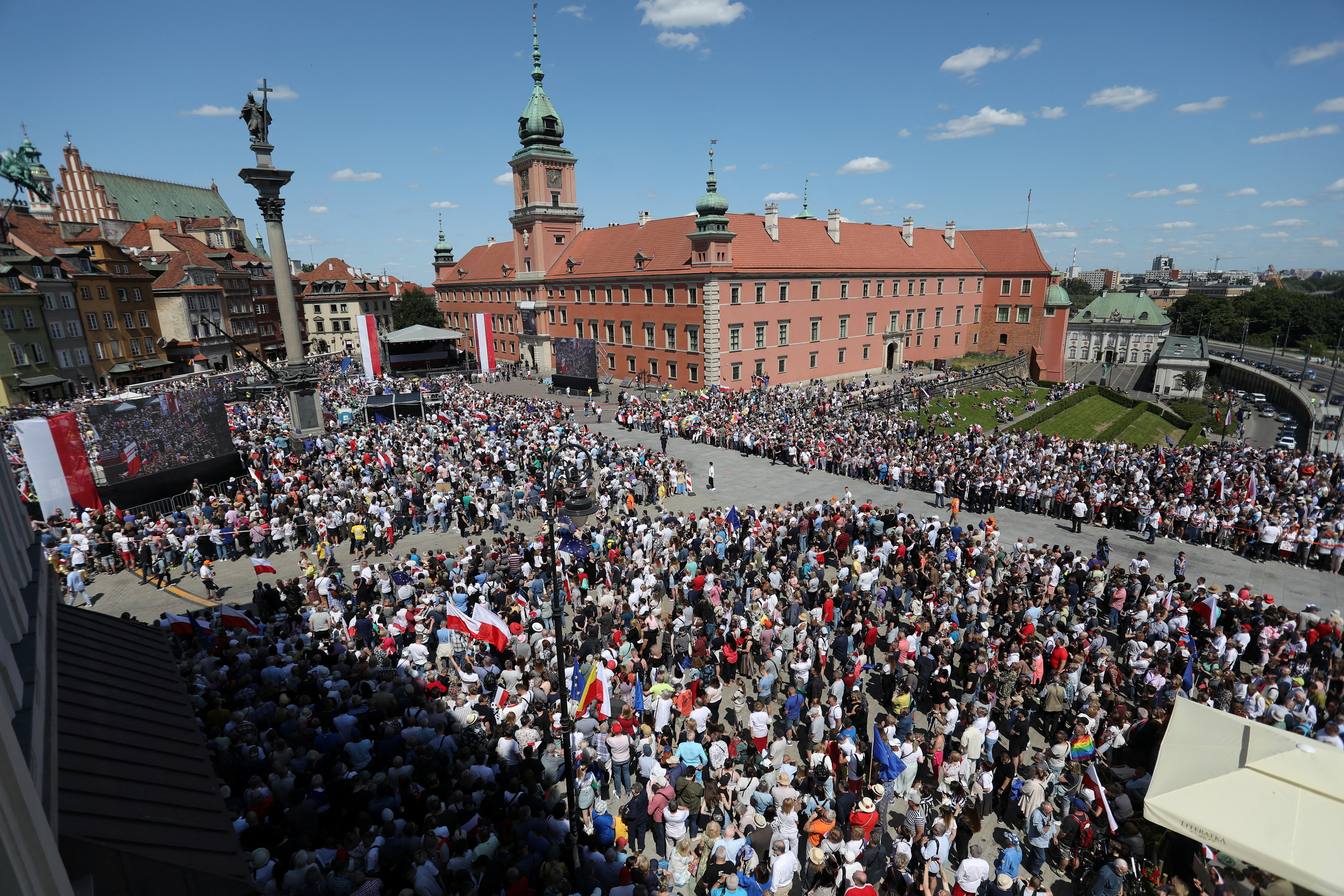 Polish opposition organises protest march on the anniversary of first postwar democratic elections, in Warsaw