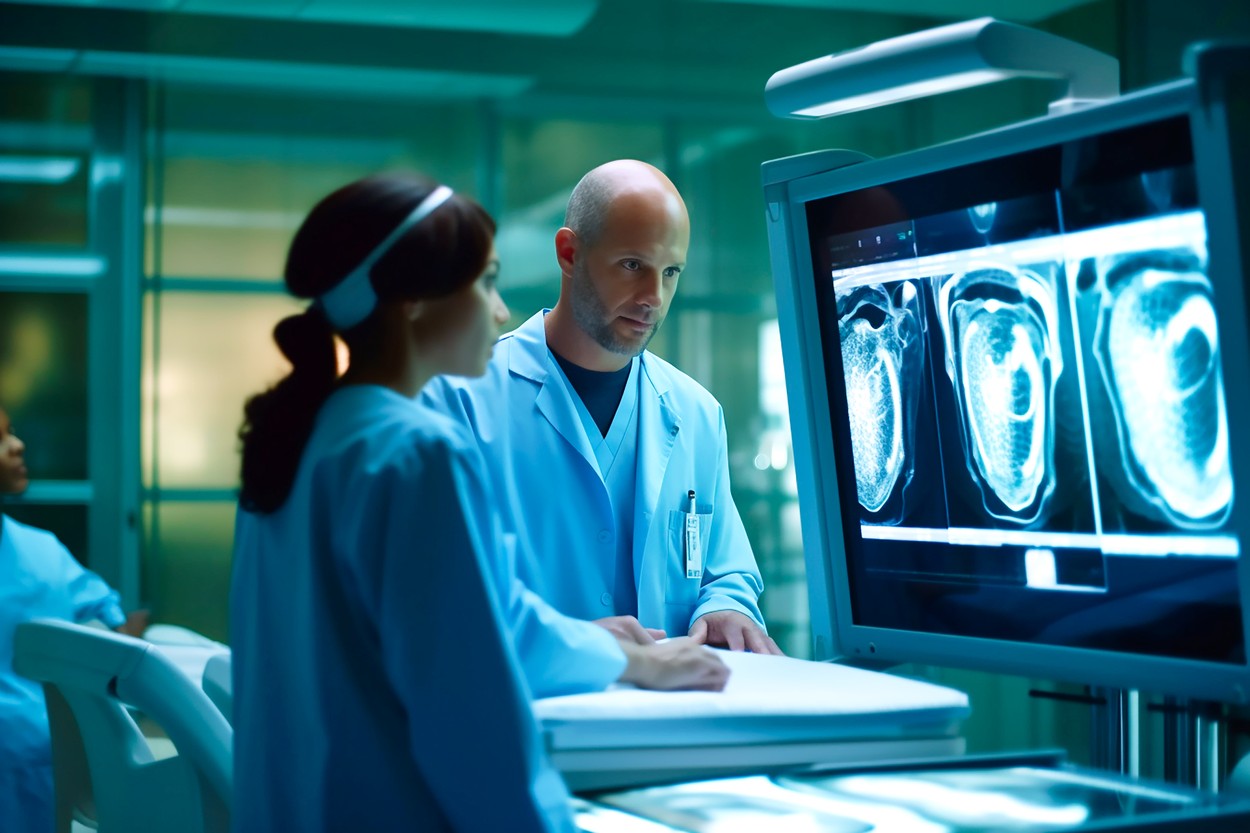 A radiographer at work. AI generativ.