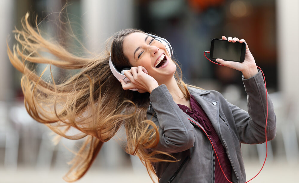 sreća, veselje, djevojka, žena, glazba, ples