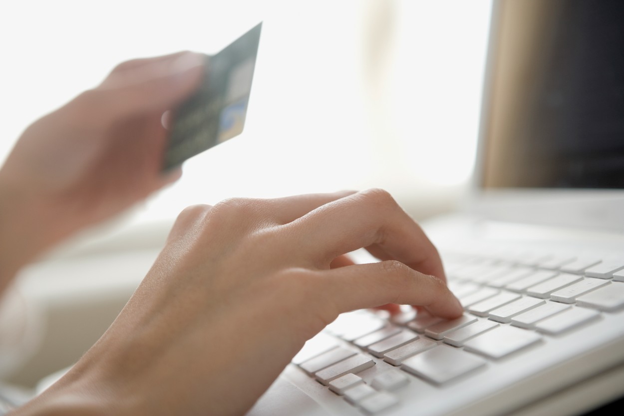 Woman shopping online