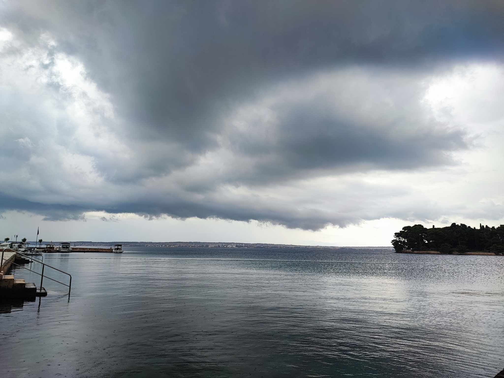 Zadar, otok, more, plaža, nevrijeme, oblačno, preko, ugljan