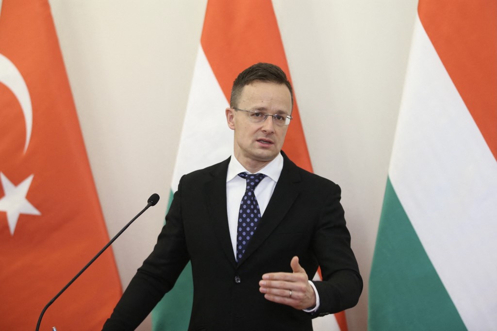 Turkey's Foreign Minister Mevlut Cavusoglu in Budapest