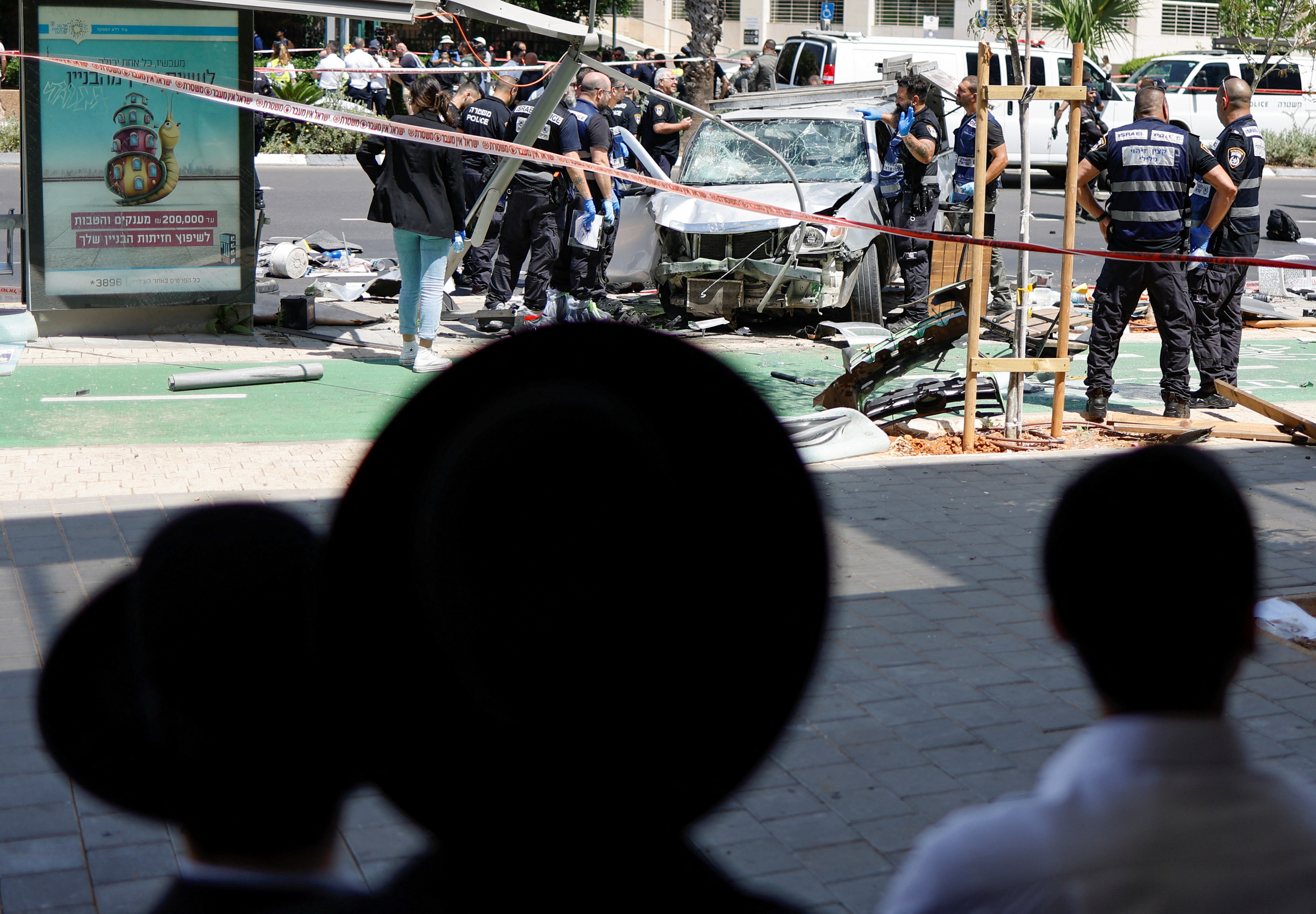 Site of ramming attack in Tel Aviv