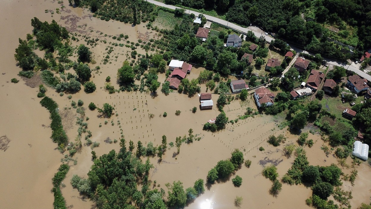 Flood hit wood store in Duzce