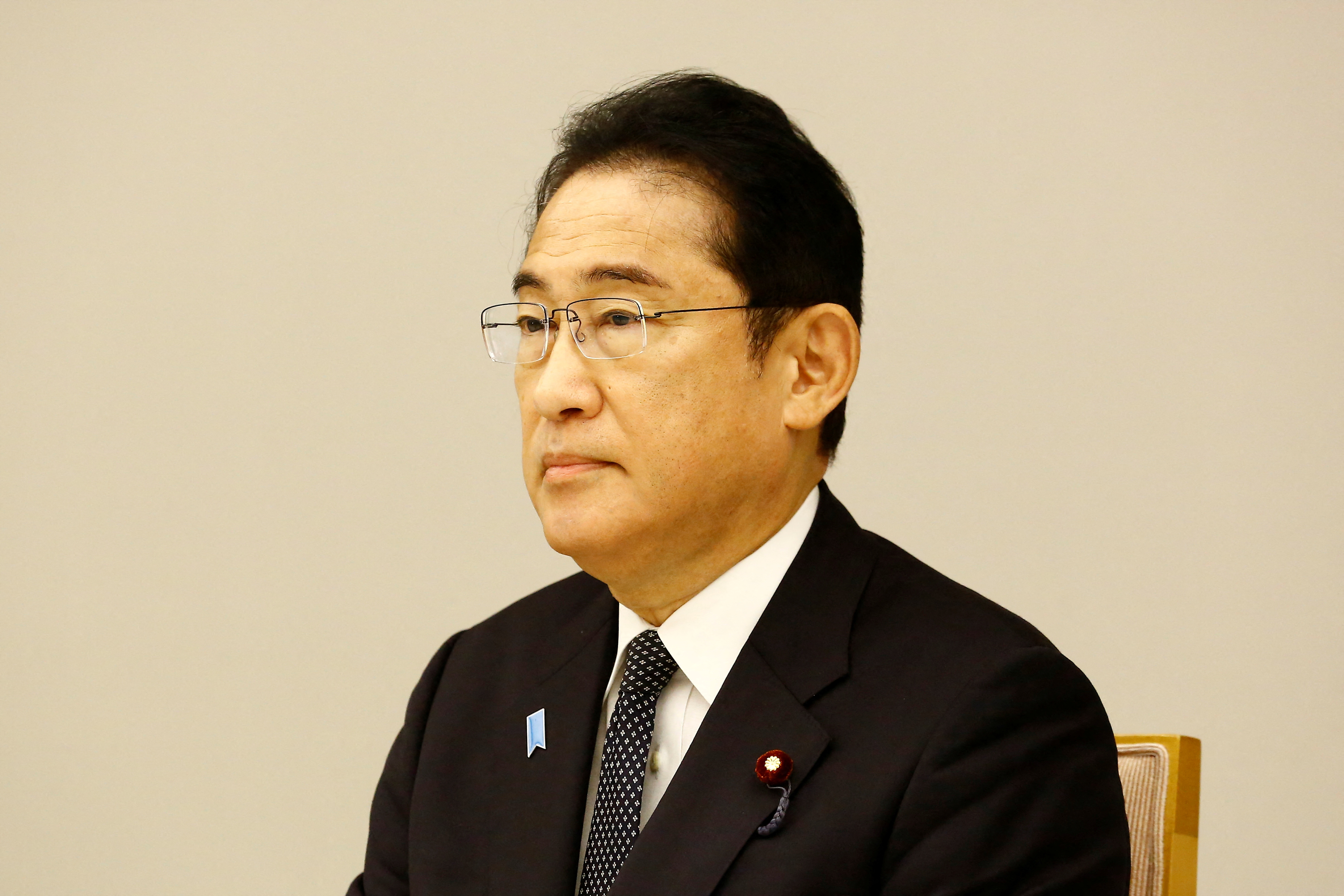 Japanese Prime Minister Fumio Kishida attends a meeting in Tokyo