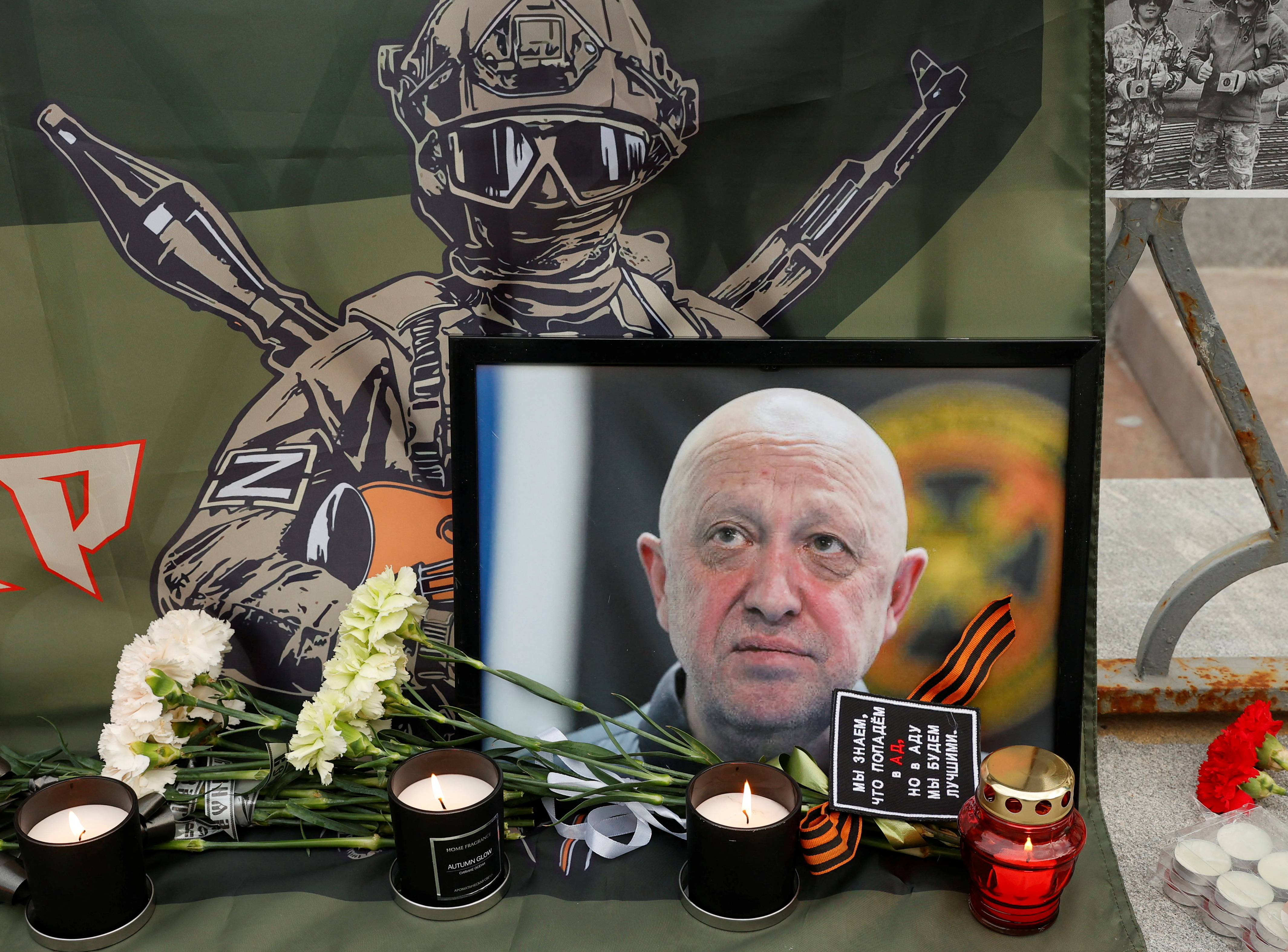 Makeshift memorial in Moscow for Wagner's Prigozhin believed killed in plane crash