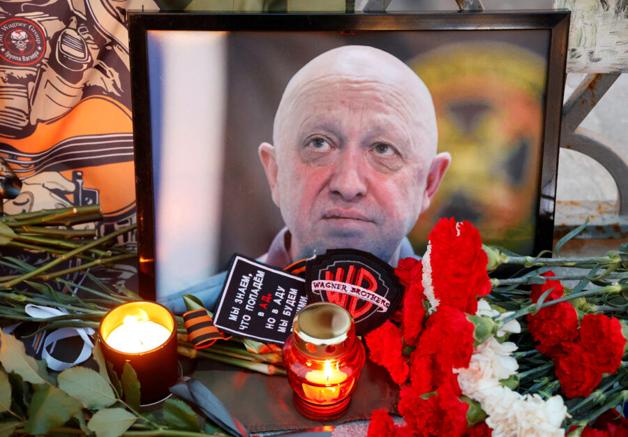 FILE PHOTO: Makeshift memorial in Moscow for Wagner's Prigozhin believed killed in plane crash