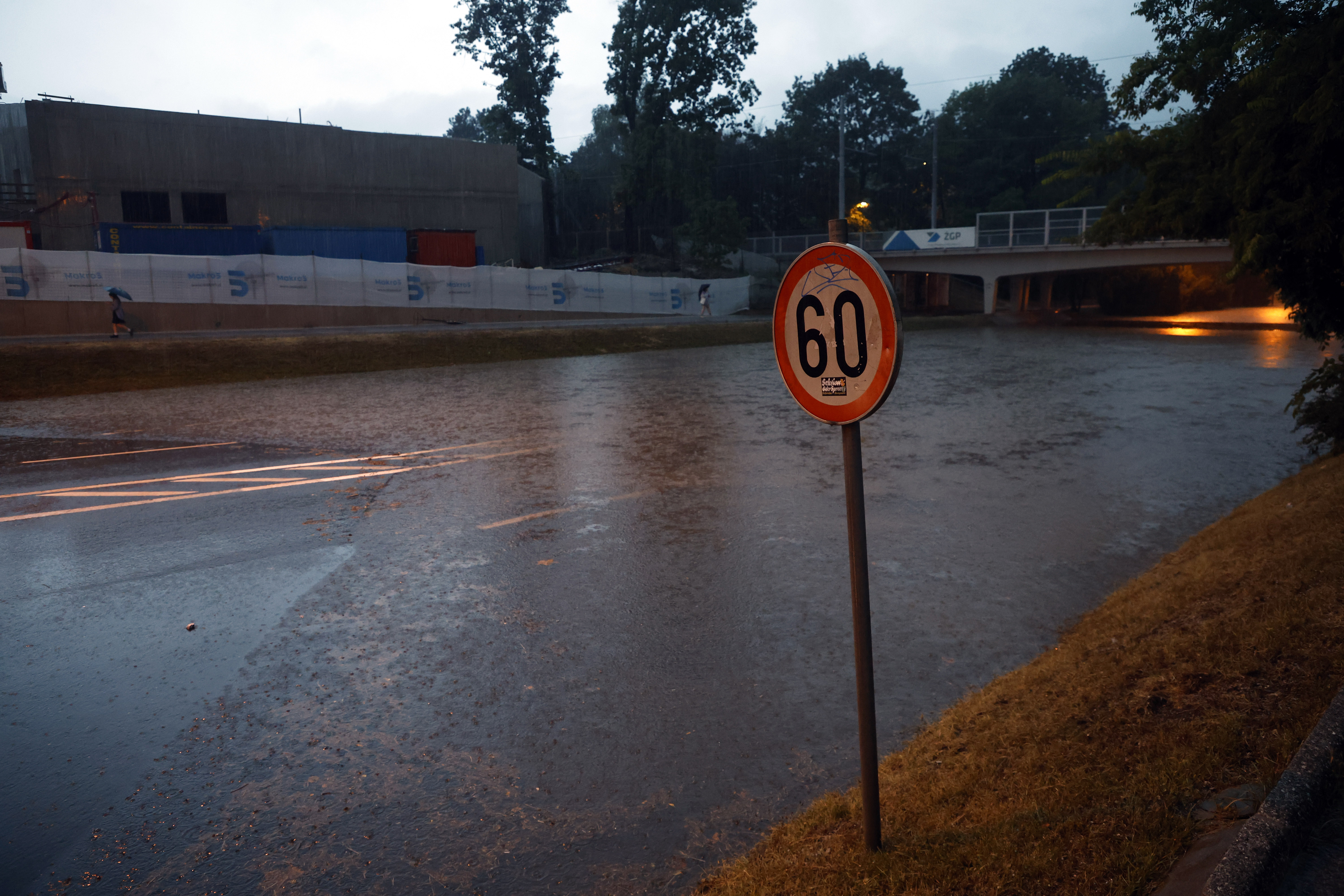 ljubljana, slovenija. pljusak, poplava